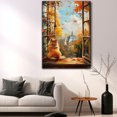 thumbnail image 5 of Dog Sitting Window Poster Art, Pomeranian Colorful Dog Decor Wall Art Painting for Children's room Bedroom Living room Decor Ready to Hang, 5 of 6