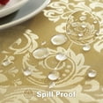 thumbnail image 3 of SASTYBALE Damask Gold Tablecloth for Rectangle Tables 52 x 70 Inch, Floral Jacquard Spill Proof Washable Polyester Table Cloth, Soft Table Cover for Dining/Party/Wedding/Indoor/Outdoor, 3 of 6