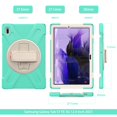thumbnail image 2 of Dteck Samsung Tab S7 FE 12.4 inch 2021 Tablet Case, Dteck Heavy Duty Hybrid Rugged Shockproof Case 360 degree Handle Grip Kickstand Cover with Pencil Cap Holder for Samsung SM-T730/T736B, Mint, 2 of 9