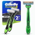 thumbnail image 1 of Rastrillo Gillette Prestobarba3 Sport con 3 Hojas para Rasurar al Ras, 2 pzas, 1 of 5