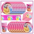 thumbnail image 5 of Suministros de decoración para fiestas de cumpleaños de princesas de Disney, platos de papel, vasos, Cenicienta, Blancanieves, Bella, globos, baby shower para niños, 5 of 5