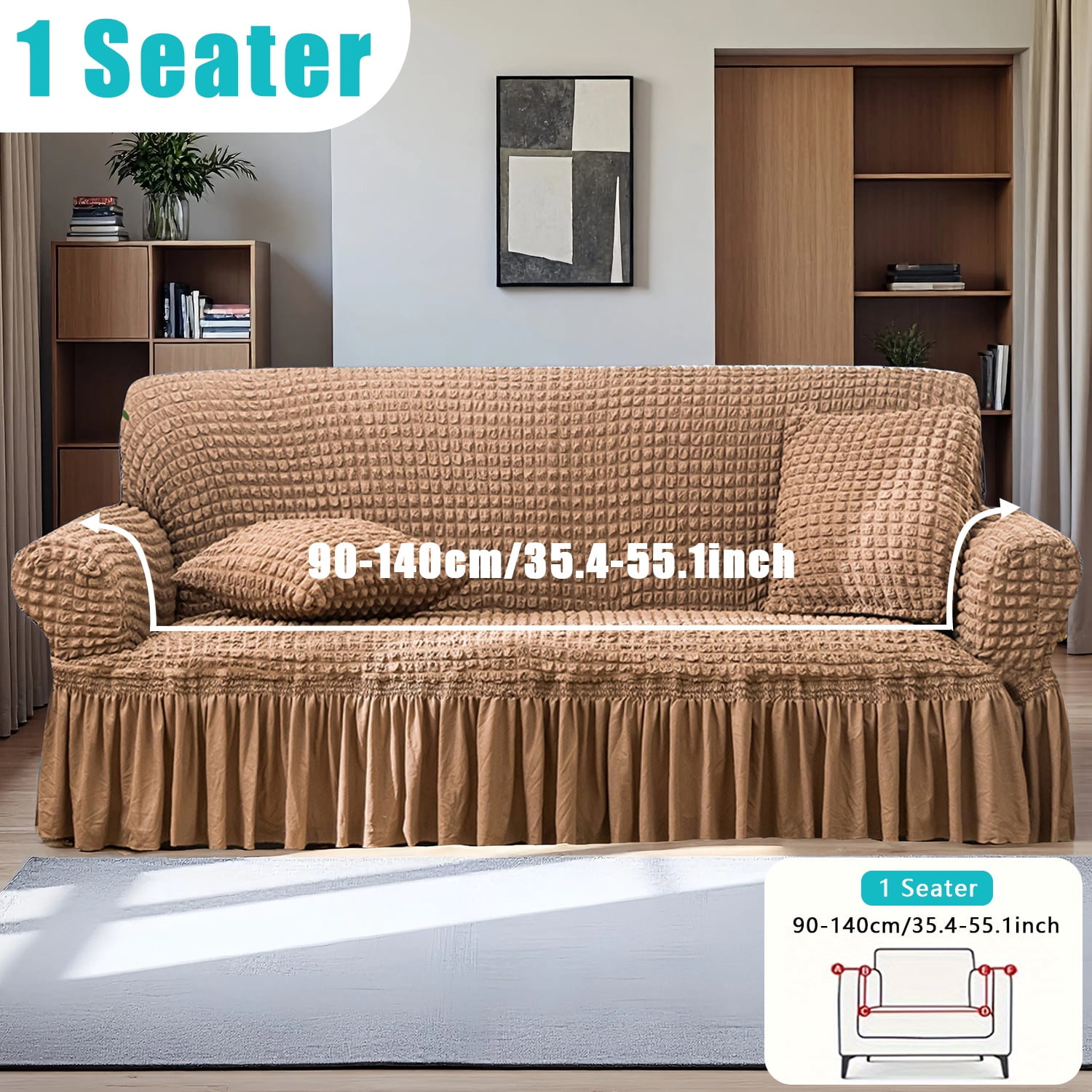 Non-slip Sofa Cover, Reusable Dust-Proof Protector for 1-4 Seater Couches, Indoor & Outdoor Use Weather Resistant Cushions