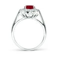 thumbnail image 2 of ANGARA Natural Princess Diana Inspired 1.25 ct Ruby Ring with Diamond Halo in 14K White Gold for Women (Size-8x6mm) | July Birthstone, Anniversary, Jewelry Gift for Women | Natural Ruby Ring, 2 of 9