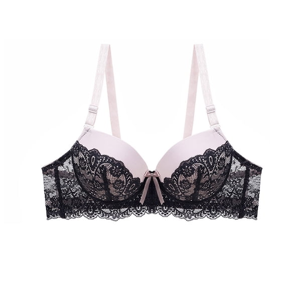 SPZTSX Women's Underwire Stretch Lace Plunge Bra | Low-Cut, Side Sling Lift, Support for Fuller Busts