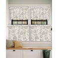 thumbnail image 2 of Farmhouse Light Grey Floral Short Blackout Curtains 30 Inch Long Linen Boho Paisley Flower Rustic Rod Pocket Kitchen Curtains, 2 Panels Thermal Insulated Room Drapes for Bedroom, 42"W x 30"L, 2 of 5