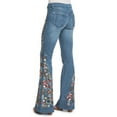 thumbnail image 7 of Charmgo Womens Flare Jeans Button Bell High Waist Jeans Destoryed Pants Bottom Denim Flare Pants Flower Embroidered Straight Leg High Waisted Baggy Jeans Bell Bottom Jeans for Women Light Blue XXL, 7 of 7