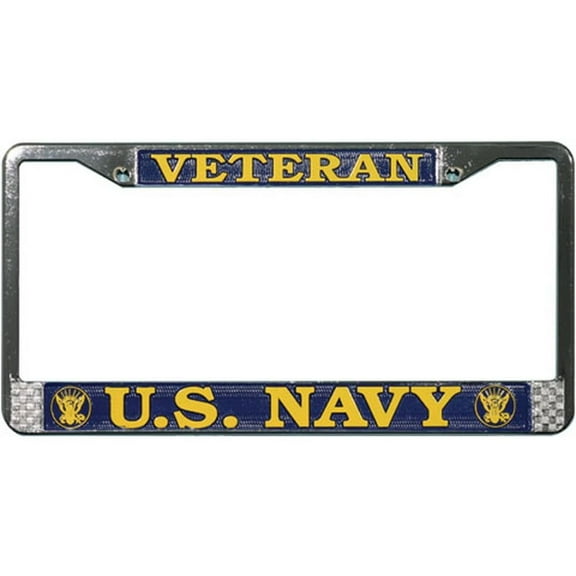 Veteran U.S. Marine Corps Chrome License Plate Frame Official Licensed