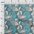 thumbnail image 2 of oneOone Cotton Jersey Teal Green Fabric Check Patchwork Quilting Supplies Print Sewing Fabric By The Yard 58 Inch Wide, 2 of 6