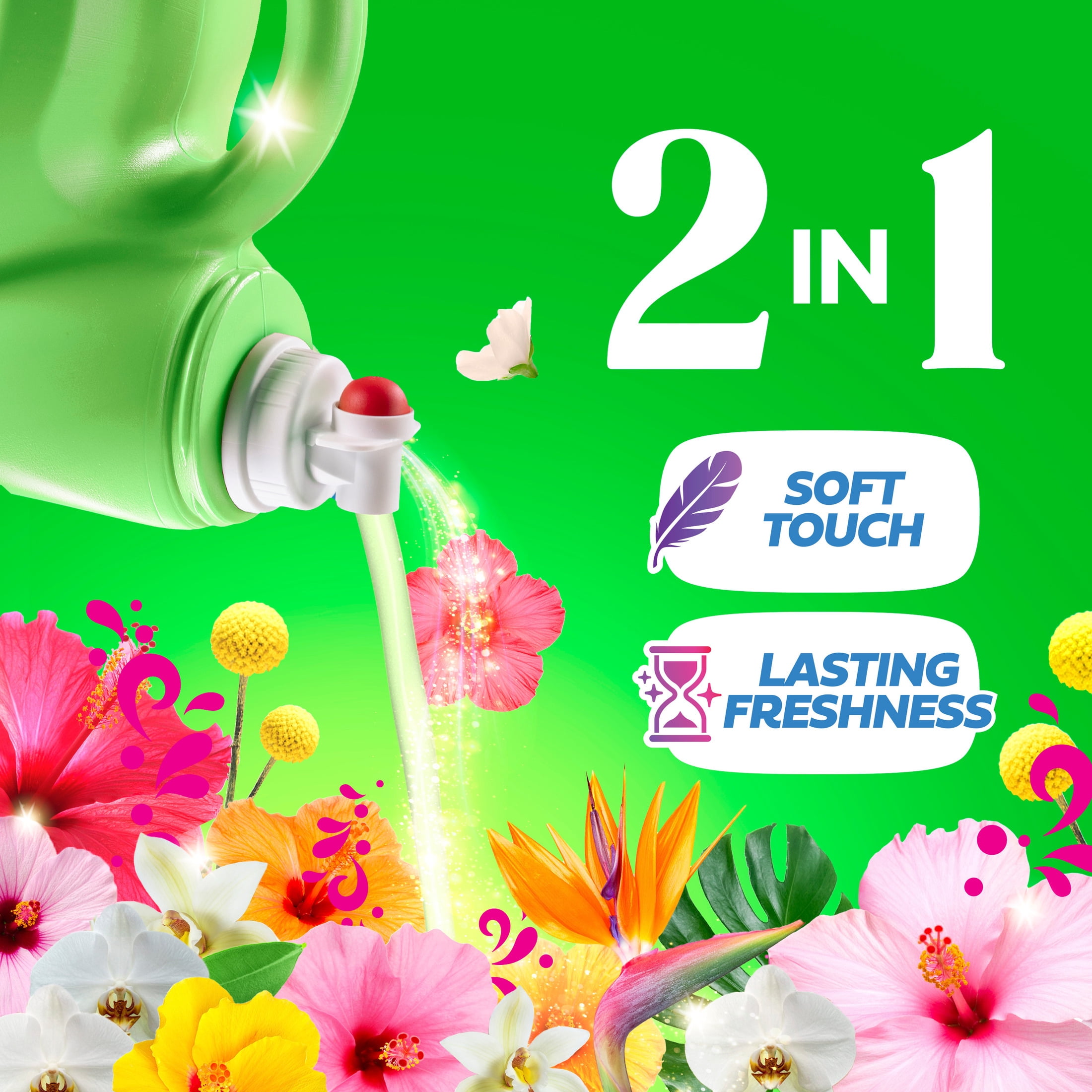 Gain Liquid Laundry Fabric Softener, Happy Hibiscus Scent, 140 fl oz