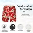 thumbnail image 3 of Haiem Lilies Flowers Mens Swim Trunks with Compression Liner 2 in 1 Swimming Shorts Stretch Swimwear Quick Dry,Board Shorts-Medium, 3 of 9