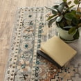 thumbnail image 3 of 2â€™ x 8â€™ Gray and Beige Aztec Pattern Runner Rug, 3 of 3