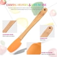 thumbnail image 3 of Juego de mini utensilios de silicona de 2 piezas con mangos de bambú, multicolor, 3 of 5