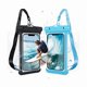 thumbnail image 1 of wonima02 5" 6" 7" Universal Waterproof Case Phone Dry Bag Pouch Fingerprint Support for iPhone 14 13 Pro Max Mini 12 11 Pro Max XR XS X 8 7 6S Plus SE, Note 10 9, Galaxy S21 S20 S10 S9,Black,Blue, 1 of 1