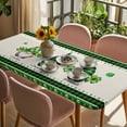 thumbnail image 3 of Green St. Patrick's Day Table Cloths for 3 Foot Rectangle Tables, Gnomes Watercolor Leaves Rustic Patio Waterproof Elastic Fitted Tablecloths, Washable Rectangular Table Cover for Camping, 3 of 8