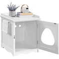 thumbnail image 5 of Hidden  Litter Box Enclosure Furniture Modern White Side Table with Towel Bar, 5 of 8