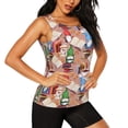 thumbnail image 2 of Qekee Gnomes Books Tea Cups print Womens Workout Tank Tops Scoop Neck Loose Sleeveless Tops Athletic Gym Shirts, 2 of 9