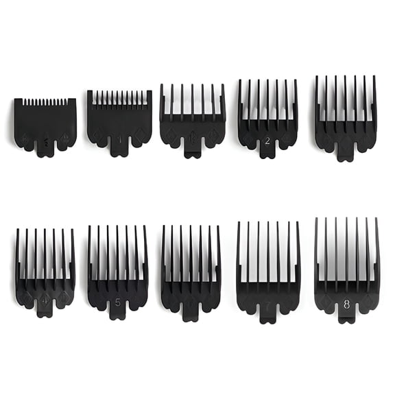 EXLEAF 2026 New 10Pcs Hair Clipper Combs Guide Kit Hair Trimmer Guards for Haircut, Barber, Home, Salon, Styling 1.5-25Mm Salon Tools