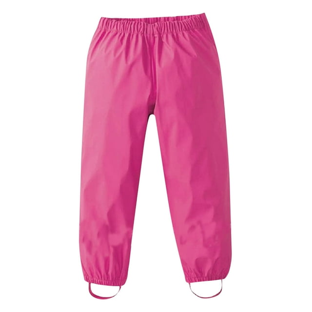 MIASHUI Pantalon de Pluie pour Tout-Petits Enfants Imperméable Léger Pantalon de Randonnée pour Garçons et Filles, Rose Vif, 7-9 Ans