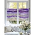 thumbnail image 3 of Abstract Purple Sheer Curtains 54 Inch Long 2 Panels, Gradient Beach Ocean Wave Oil Painting Light Filtering Rod Pocket Curtains, Sheer Voile Drapes for Living Room Bedroom, 52"x54", 3 of 8