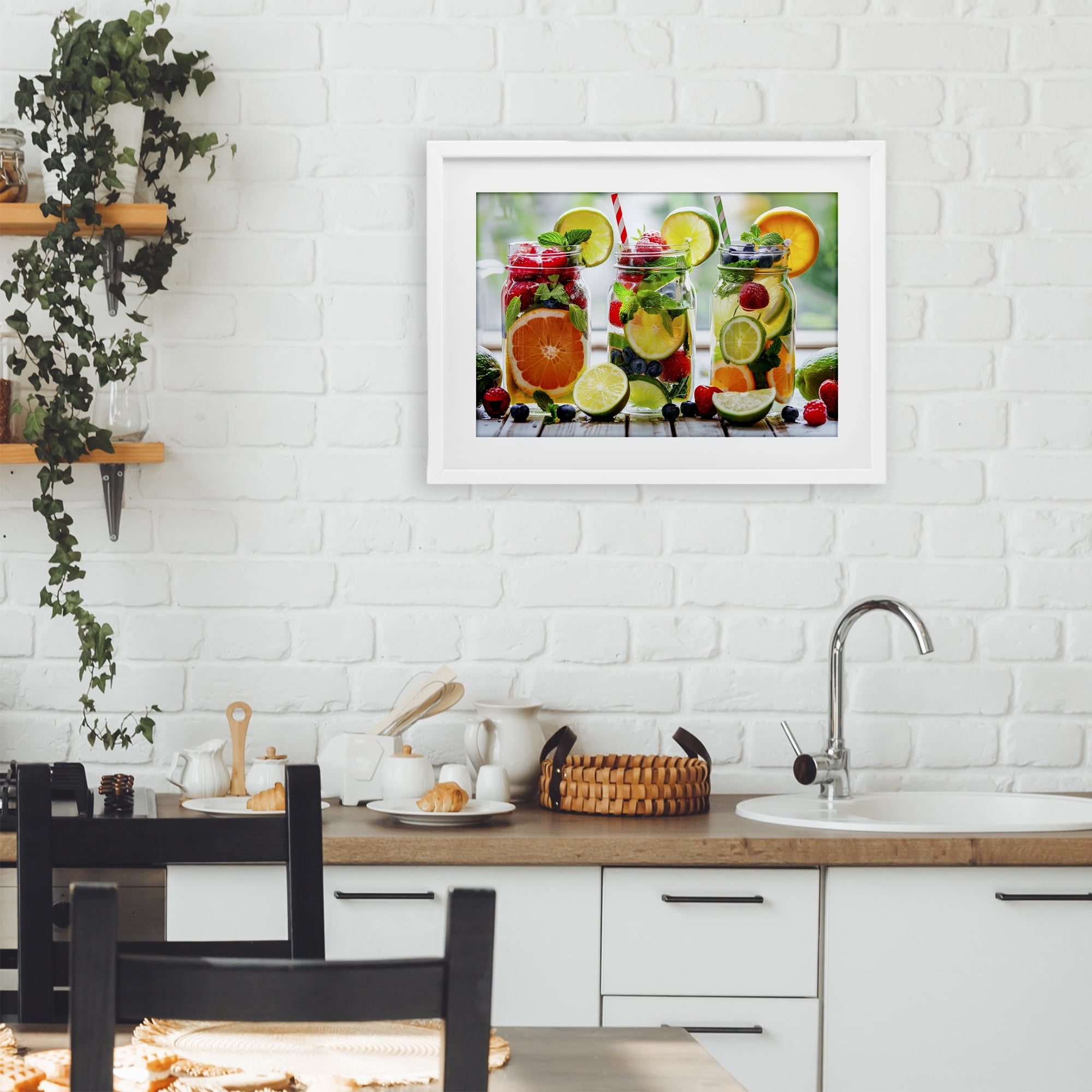 Stupell Industries Vibrant Citrus & Berry Infusion White Framed Print Under Glass, design by Lazar Studio
