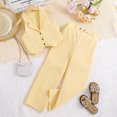 thumbnail image 2 of Annhoo Girl's 2 Piece Outfits Sleeveless Button down Lapel Tank Tops and Straight Leg Dress Pants Kids Clothes, 2 of 6