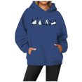 thumbnail image 3 of Black Cat Ghost Halloween Hoodies for Women 2025 Cute Cat Ghost Graphic Hoodie Sweatshirt Pullover Tops, 3 of 4
