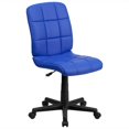 thumbnail image 1 of Pemberly Row Contemporary Mid Back Quilted Office Swivel Chair in Blue, 1 of 6
