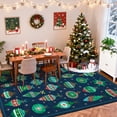 thumbnail image 2 of FairOnly Blue 2'x8'Retro Christmas Runner Rug with Colorful Festive Ball Pattern Ultra Thin Washable Non Slip for Living Room Kitchen Entryway, 2 of 7