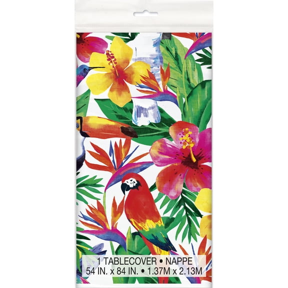 Unique Palm Tropical Plastic Tablecover 54x84"