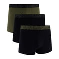 thumbnail image 1 of UNDER ARMOUR Calzoncillos bóxer para hombre, pack de 3 - Performance Cotton Trunks - Solid 3 in, Stretch, Mezcla de algodón Negro/Verde XL (X-Large), 1 of 3