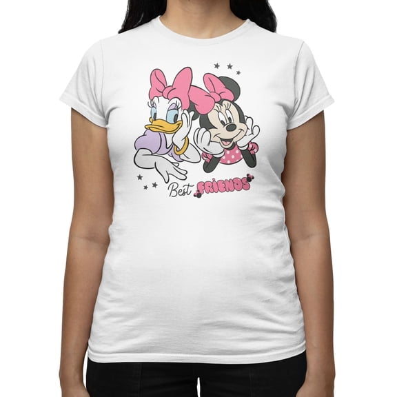 Disney Minnie Mouse Women's Best Friends Daisy T-Shirt (Bright White, S-XXL)