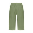 thumbnail image 6 of GEWSEY Pedal Pushers for Women Lightweight Linen Capri Pants Casual Loose Elastic Waist Bermuda Shorts Summer Capris Pants Green, M, 6 of 6