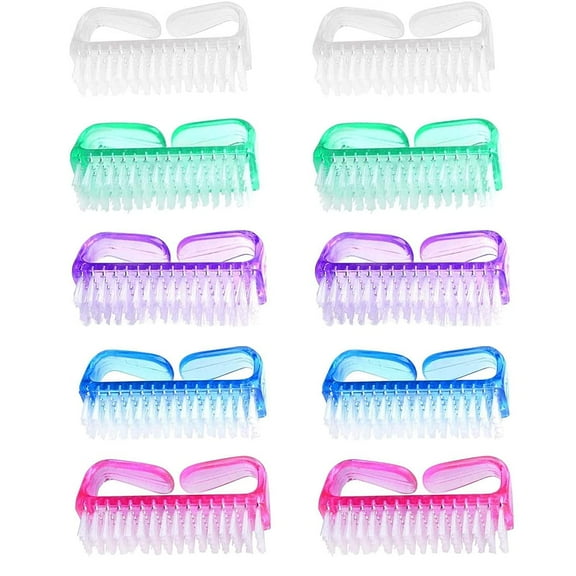 10 Pack Handle Grip Nail Brush, Nail Brushes Hand Fingernail Brush Cleaner Scrubbing Kit Scrub Cleaning Brushes Pedicure for Toes and Nails Men Women