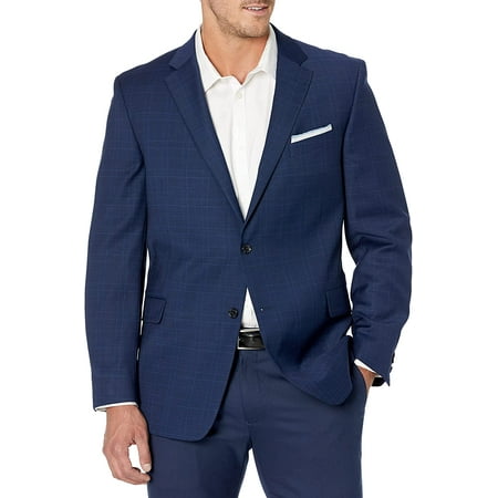 Tommy Hilfiger Mens Modern Fit Suit Separates Deep Blue Plaid 30W x 30L