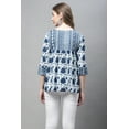 thumbnail image 5 of Rajnandini Women's Pure Cotton Jaipuri Printed Short Western Top (JOPLJPR706-Navy Blue_XL), 5 of 5