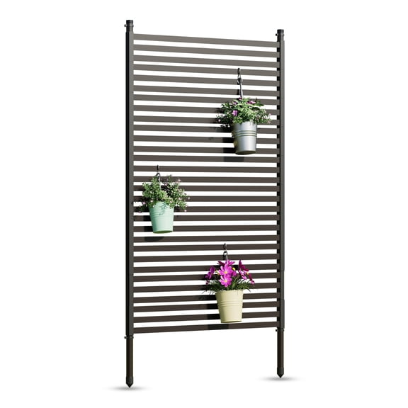 Yeshouse Outdoor Privacy Screen, 3' x 6' Metal Panel, Freestanding Fence for Patio & Garden