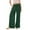 Green, variant on Patlollav Bohemian Beach Pants for Women Solid Color Linen Wide-Legged Pants Drawstring Loose Elastic Waist Pants