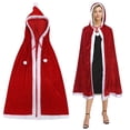 thumbnail image 1 of Capa de Navidad, Capa de Papá Noel, Capa de Navidad para Adultos, Capa con Capucha de Terciopelo para Mujer, Capa de Disfraz de Halloween de Navidad con Adorno de Piel, Disfraz de Navidad, 1 of 5