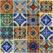 100 Mexican Tiles 4x4 Handpainted Hundred Pieces 10 Different Designs
