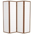thumbnail image 7 of Red Lantern 6 ft. Tall Window Pane Shoji Screen - Walnut - 4 Panels, 7 of 7
