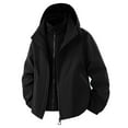 thumbnail image 6 of LpwkSSA Sports Windbreaker for Men Hooded Zipper Windproof Waterproof Coat with Pocket Casual Solid Color Long Sleeved Outdoor Jacket Black XXXXL, 6 of 6