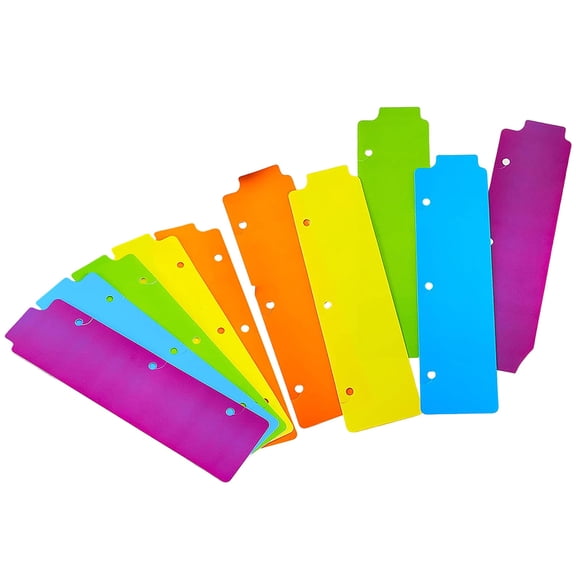 10Pcs Mini Colored Binder Dividers Loose Leaf Notepad Tabs Dividers 3-rings Notebook Binder Dividers