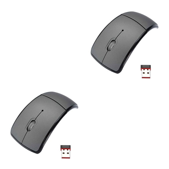 Bearachild Wireless Folding Mouse Gaming Work Arc Accessory Cordless Desktop PC Travel Computer Electronic Home Portable Mice gris 2Conjunto