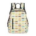 thumbnail image 3 of Balery Colorful Mustache Lightweight Backpack for Men and Women - Durable and Water-Resistant, Ideal for School, Work, Travel, and Everyday Use, 3 of 9