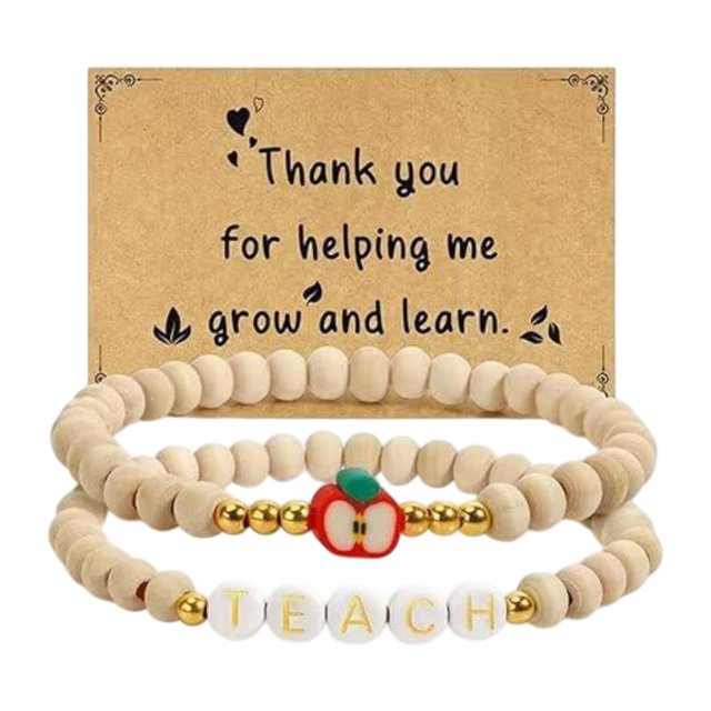 2 piezas de pulseras con cuentas para maestros pulseras de cuentas de madera Boho Decoración Moda Joyería única para el Festival del Día Estilo C