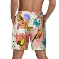thumbnail image 4 of Balery Flowers And Birds Watercolor Mens Swim Trunks Swim Shorts for Men Quick Dry Inseam Beach Shorts with Compression Liner Pocket-Small, 4 of 9