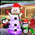 thumbnail image 3 of Muñeco de nieve inflable navideño Danxilu con pingüinos de 180 cm con LED, 3 of 7