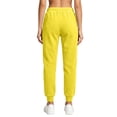 thumbnail image 3 of RUTAYY Women's Jogger Pants Solid Color Side Pockets Drawstring Casual Sport Sweatpants Yellow, 3 of 5