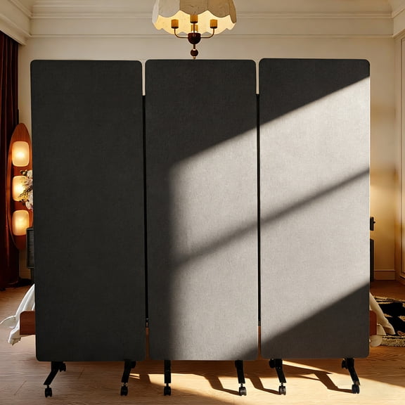 Room Divider 3 Panel, 73''W x 66''H Height Adjustable Large Room Divider Panel for Office, Fabric Portable Privacy Screen Wall Divider for Room Separation, Freestanding Partition Separators