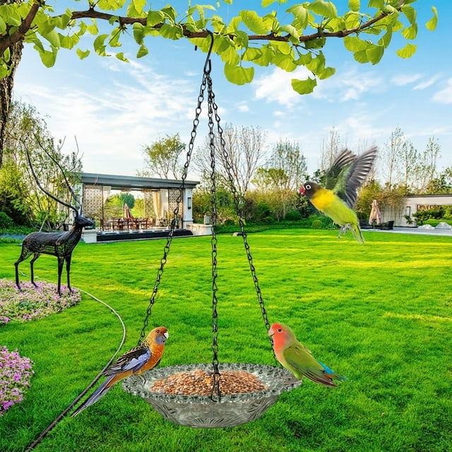 Fiudx Comedero Acrílico para Pájaros, Colgante y Fácil de Limpiar, Versátil Bebedero para Pájaros de Exterior, Diseño Reutilizable de Alta Resistencia, Ideal para Jardín y Patio, Ideal para Amantes d
